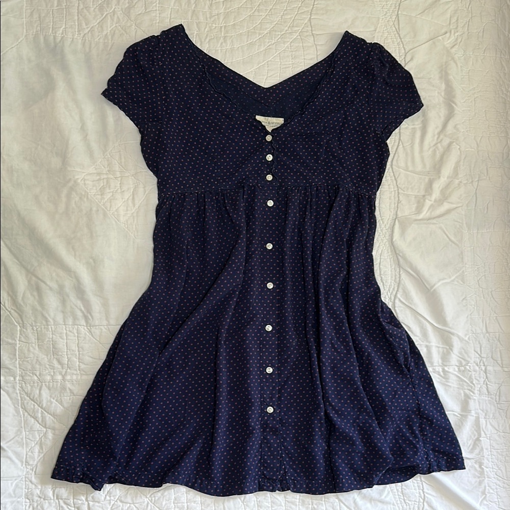 Denim & Supply Ralph Lauren Blue Shirt with Pink Dots